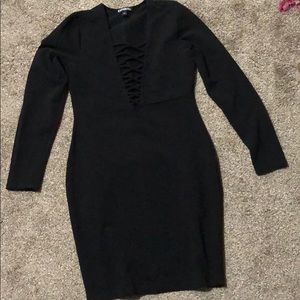 Express long sleeve back dress size small